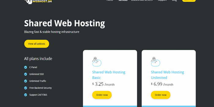 shared web hosting service providers